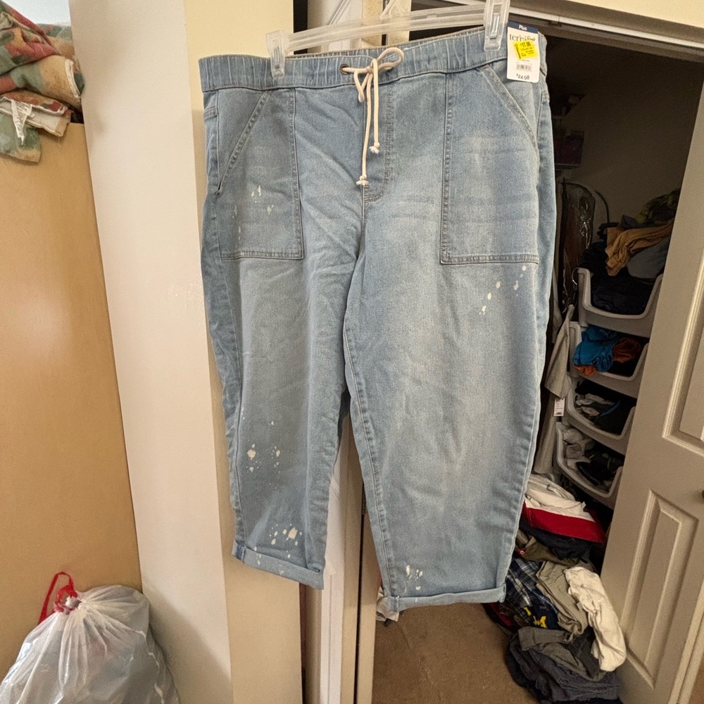 Time and Tru Light Blue Denim Joggers